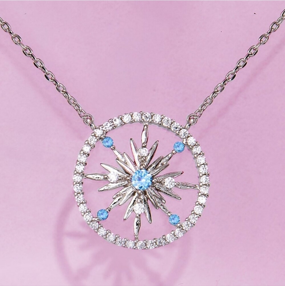 Snowflake Gemstone Necklace - Charmed Aroma Winter Holiday / Christmas